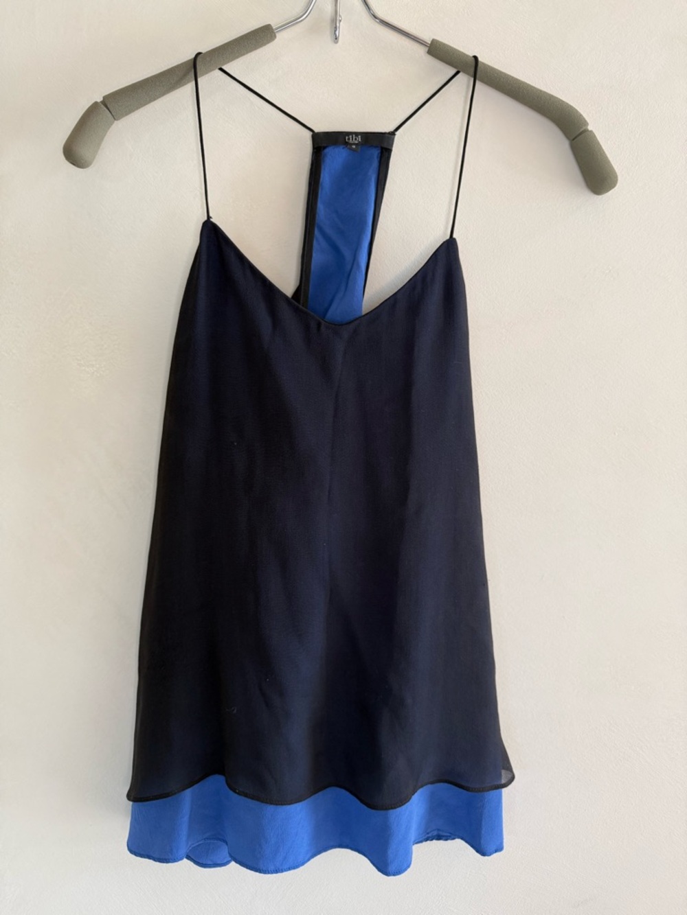 Tibi Navy/Blue Silk Two Toned Cami Top